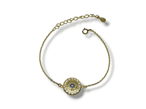 Pulseira Prata Dourada Olho