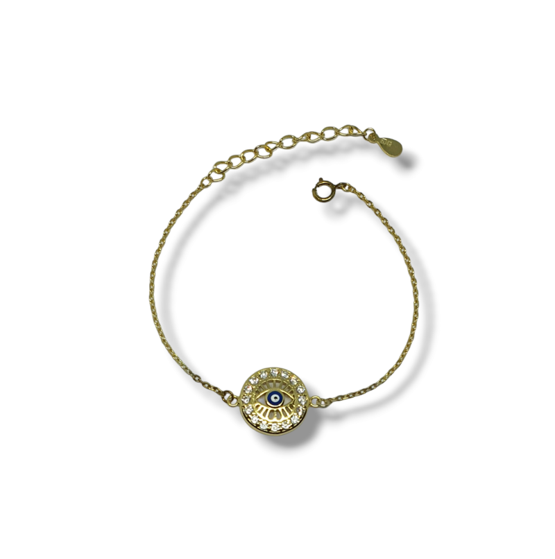 Pulseira Prata Dourada Olho