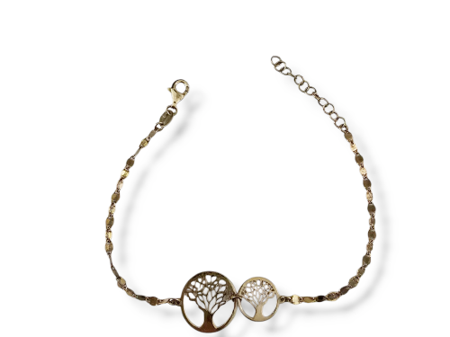 Pulseira Arvore da Vida Prata Dourada