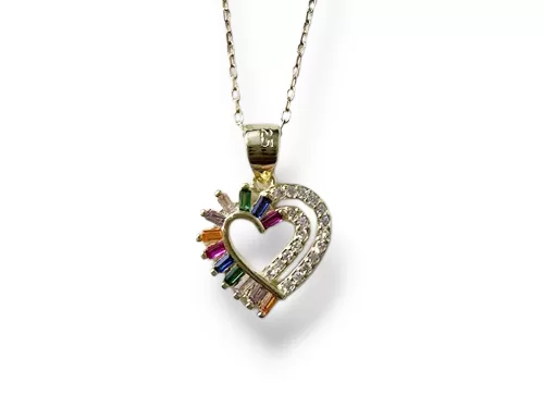 Fio Prata Dourada Coração