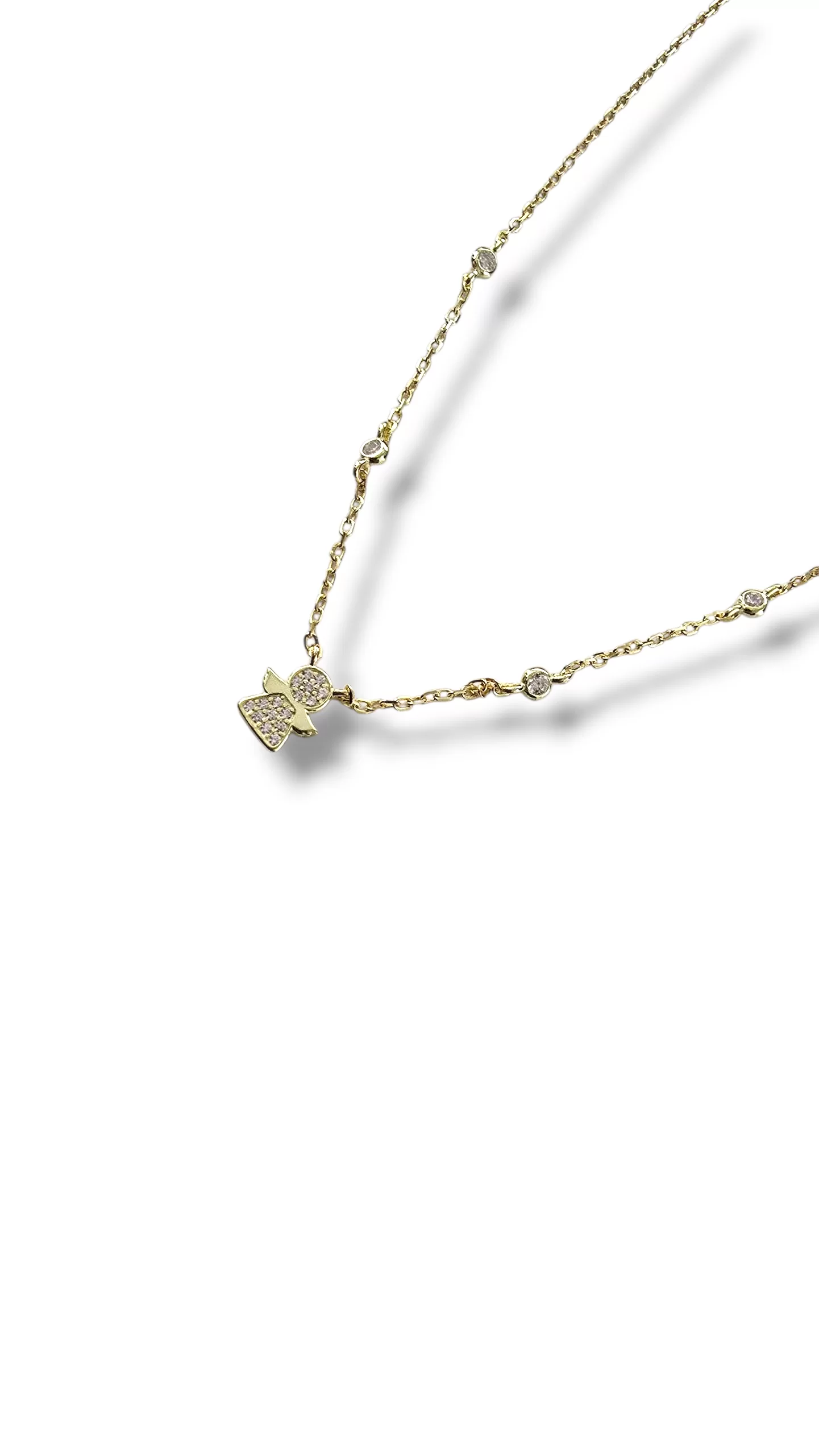 Colar Prata Dourada Anjo - Image 3