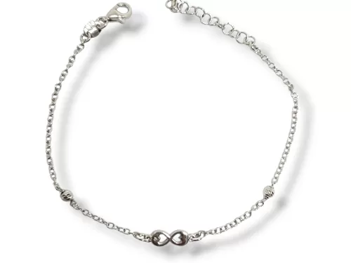 Pulseira Prata Infinito Ponto de Luz
