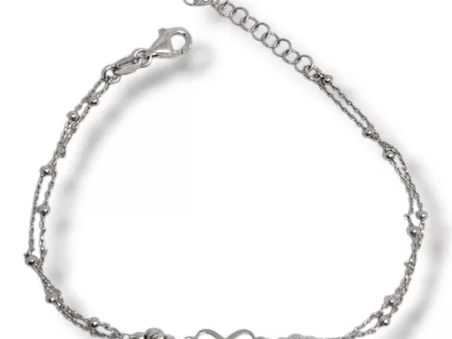 Pulseira Prata Dupla Infinito