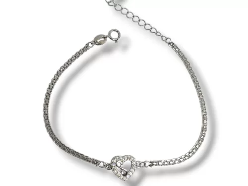Pulseira Prata Coração Infinito