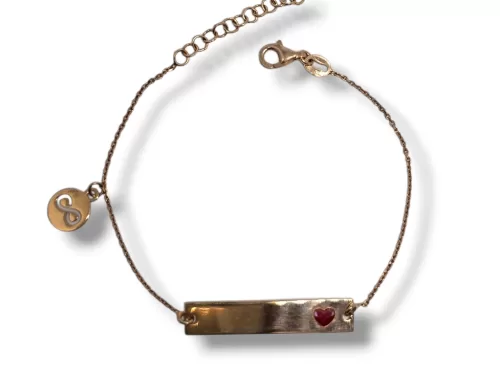 Pulseira Prata Rosa Chapa