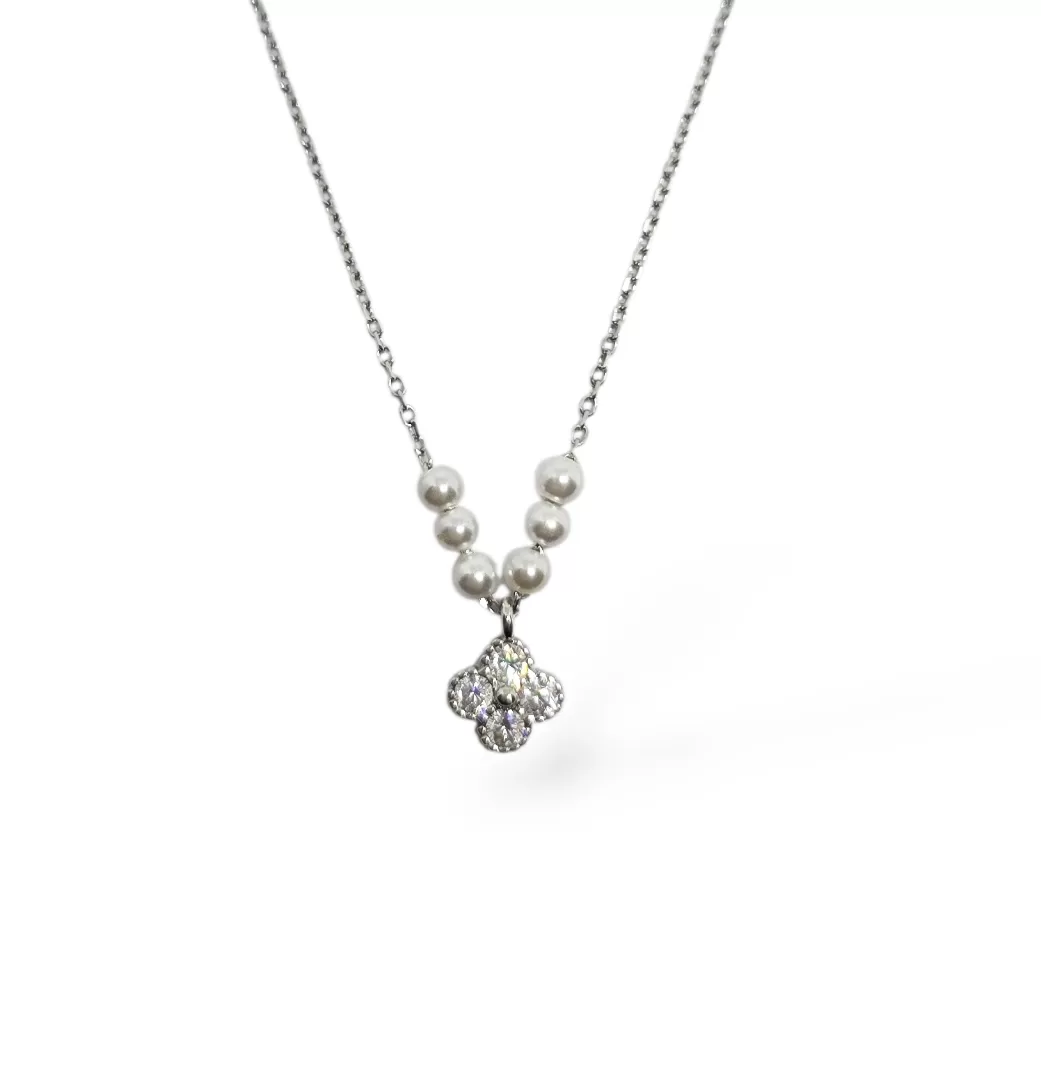 Fio Prata Pérolas Trevo