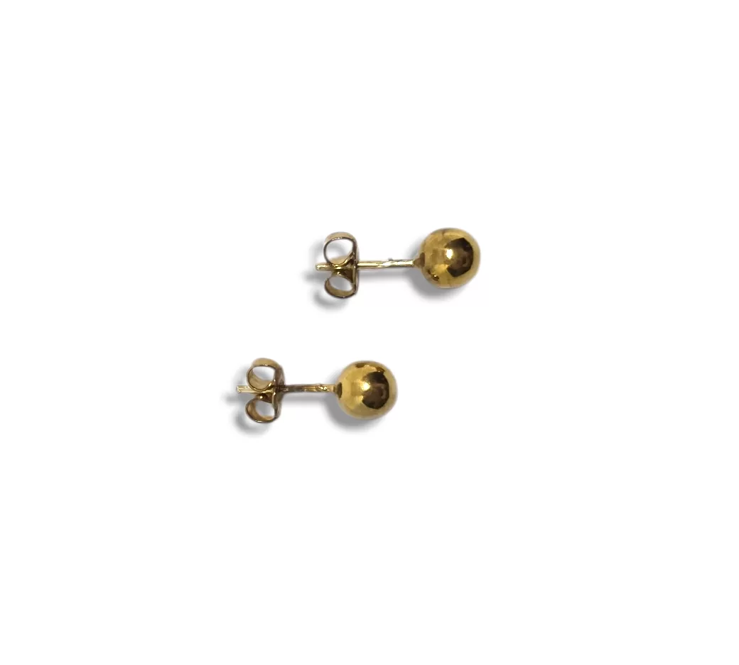 Brincos Prata Dourada Bola - Image 2