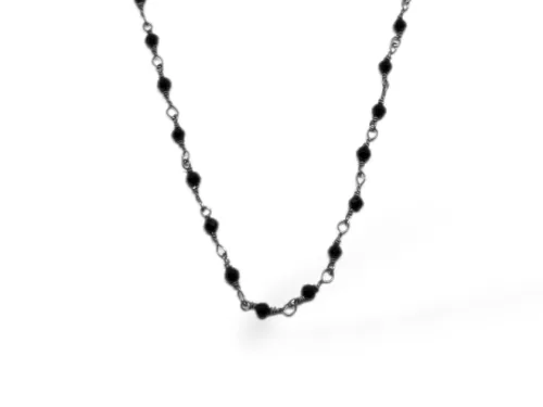 Fio Prata Cristais Negros