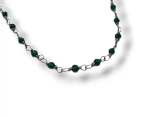 Fio Prata Cristais Verdes