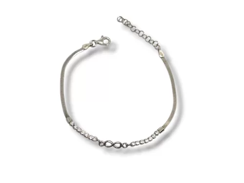 Pulseira Prata Infinito Fita