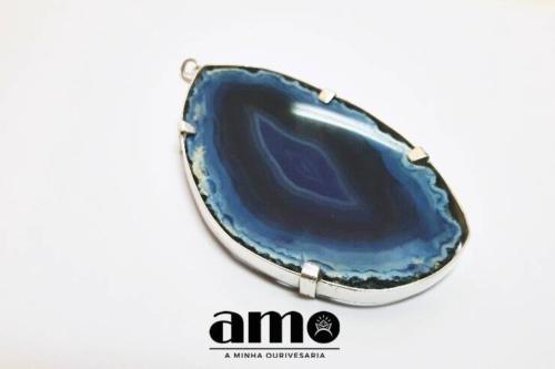 Pendente Pedra Natural Prata