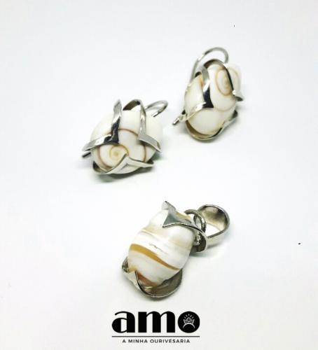 Brincos e Pendente Prata